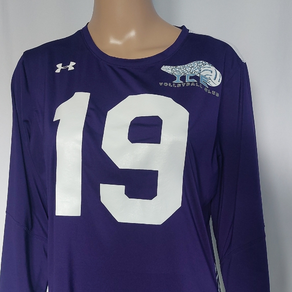 Womems‎ Purple Long Sleeve Sports Jersey Size L - Picture 2 of 7